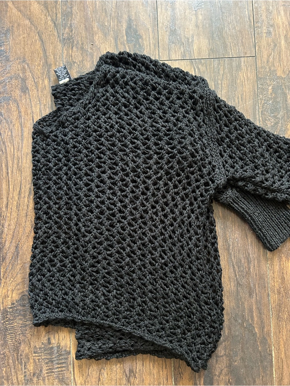 Moda International Black Metallic Crew Neck Sweater
